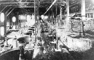 Mill interior on the Comstock using the Washoe Process